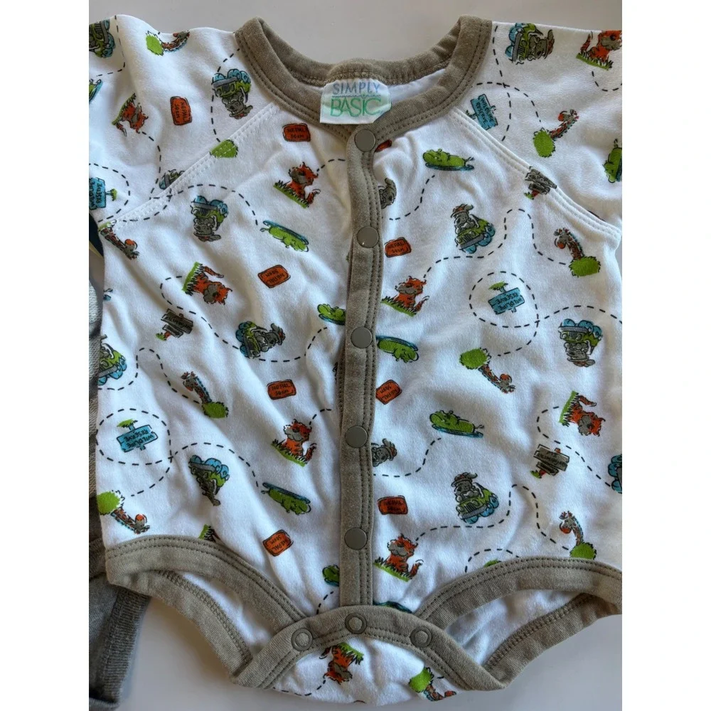 Baby Boy Clothes Lot 0-3 Months OshKosh Romper Bodysuits Puppy Sweater Vest 4pc